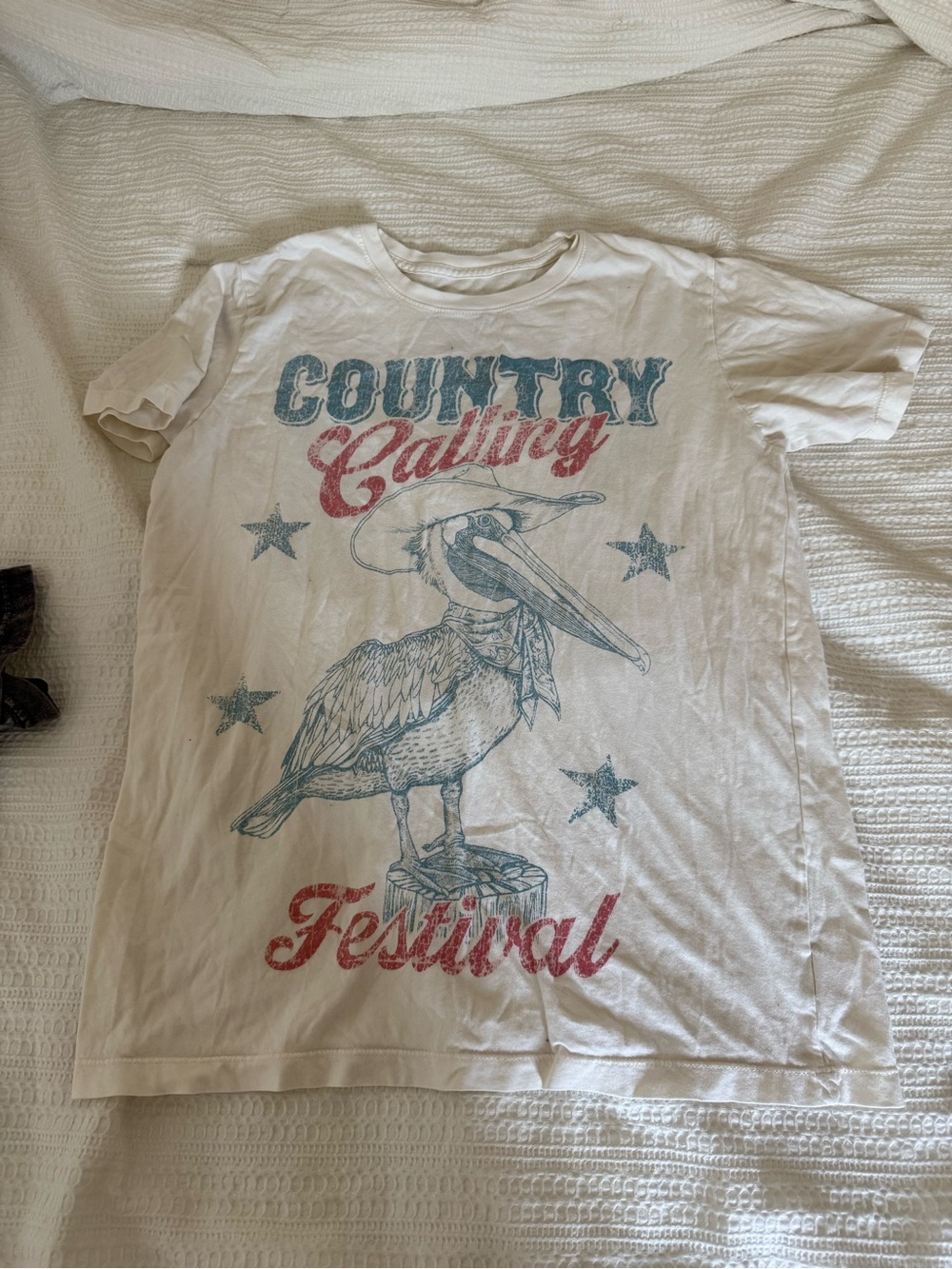 Women's White 'Country Calling Festival' Graphic Tee